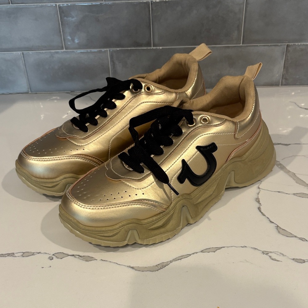 True Religion Kendrick Gold Athletic Shoes